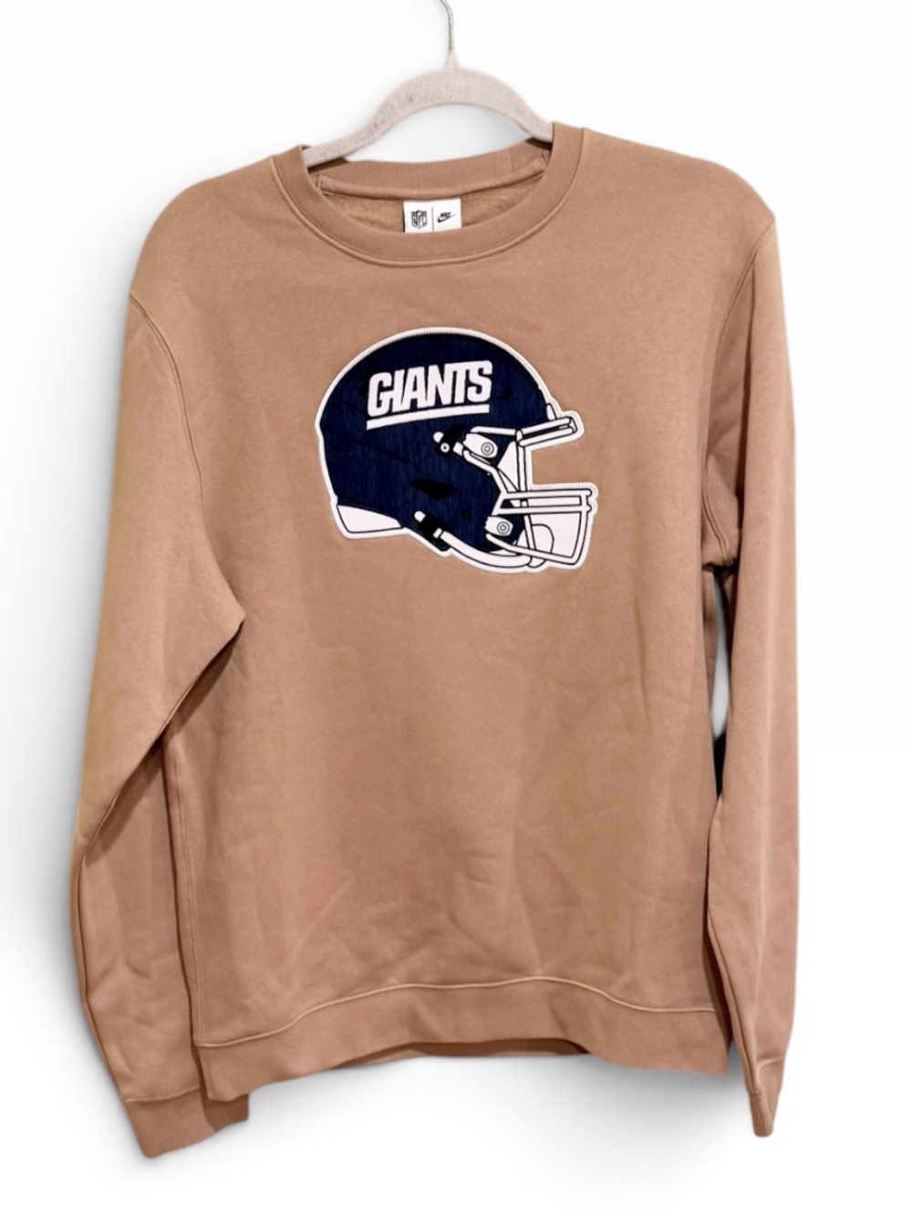 NWT Nike New York Giants I-Formation Rewind Club Crew Sweatshirt Sand Mens S